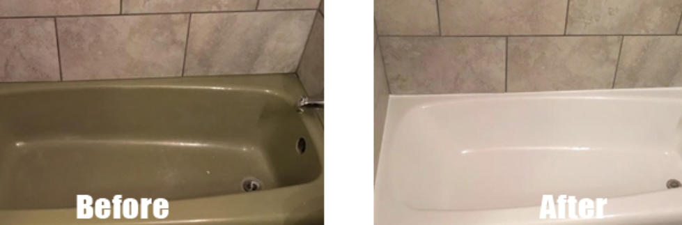 Green Cast Iron Tub Resurfaced to White